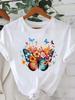 (Asian Size) feather style cute Women Printed Lady Casual Short Sleeve T Tee Top Clothing Shirt Fashion Female Graphic T-shirts