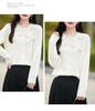 Handmade Pure Wool Hollow Out Knit Cardigan with Floral Design - Red, Autumn/Winter.