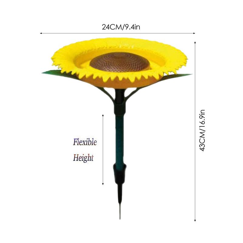 Sunflower Stake Bird Feeder Bird Bowl Tray Sunflower Bird Outdoor Feeder Garden Decor Stake For Garden Patio Gifts For Bird