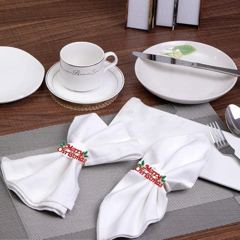 1-40PCS Christmas Restaurant Table Decor Durable Metal Holiday Accessories with Merry Christmas Design for Home Christmas Decor