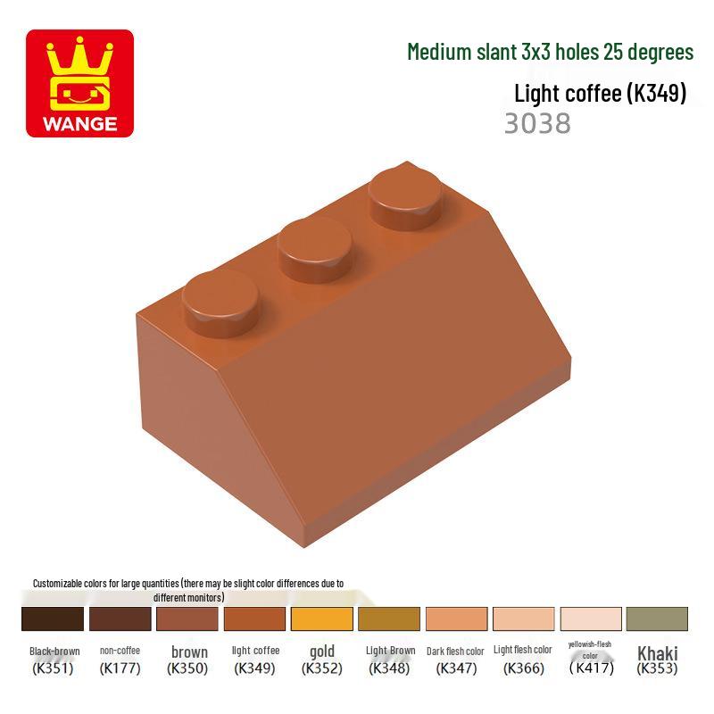 

Wange Small Particle Building Blocks: 928192W 3038 4161 Half-slope Boy Assembly Toy Compatible Set 100g