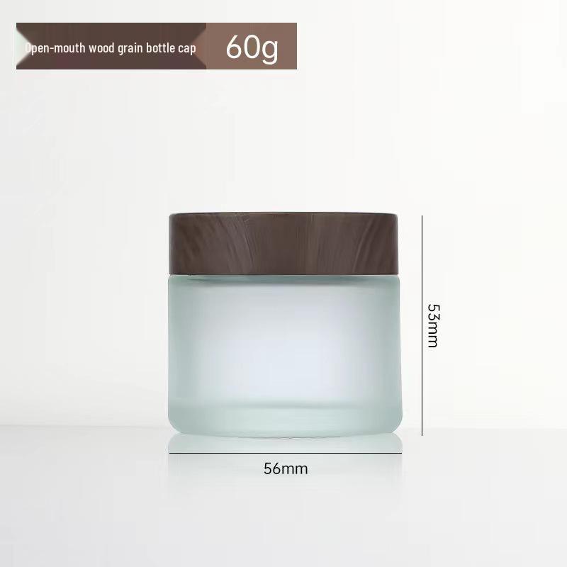 Tarro de Crema Cremosa Esmerilado con Veta de Madera - Botella Cosmética Sellada para Contorno de Ojos y Crema Facial Oscura Recargable
