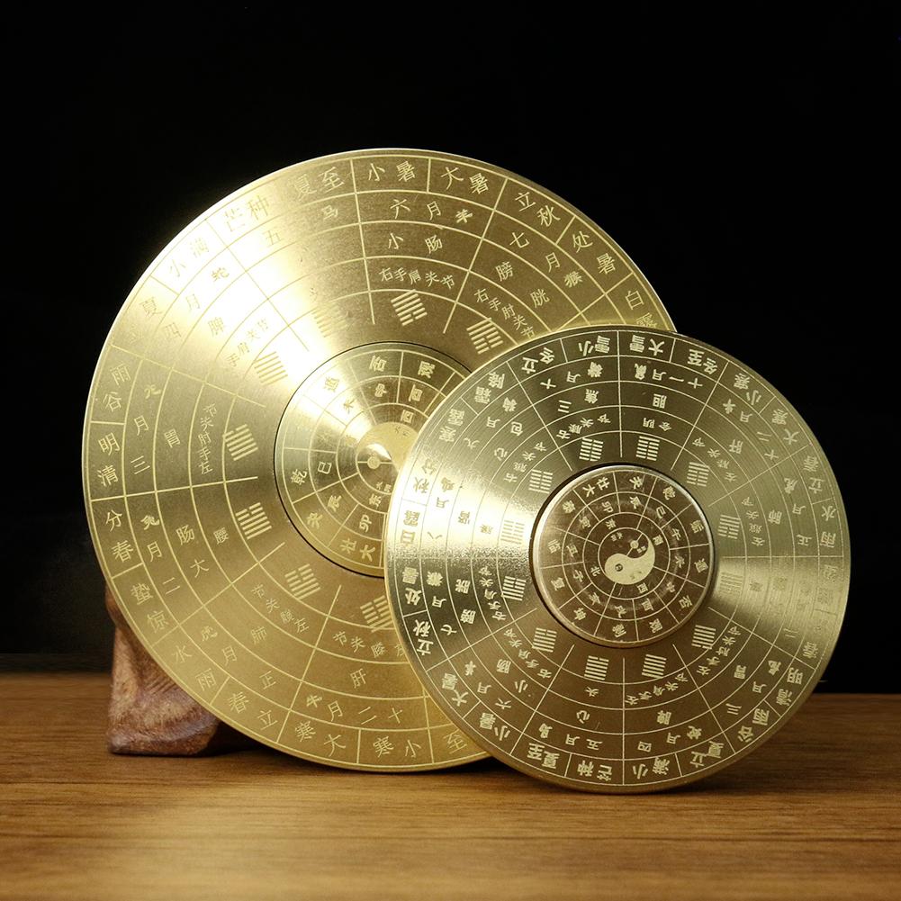 

Muy Bien Brass Tai Chi Gossip Вращающийся компас Портативный мини-фэн-шуй украшения ручной работы Украшения для дома и гостиной