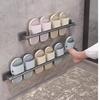 Two Layer Punch-Free Towels Holder Bar Bathroom Storage Rack Towel Rack Organizer Wall-Mounted Towel Shelf