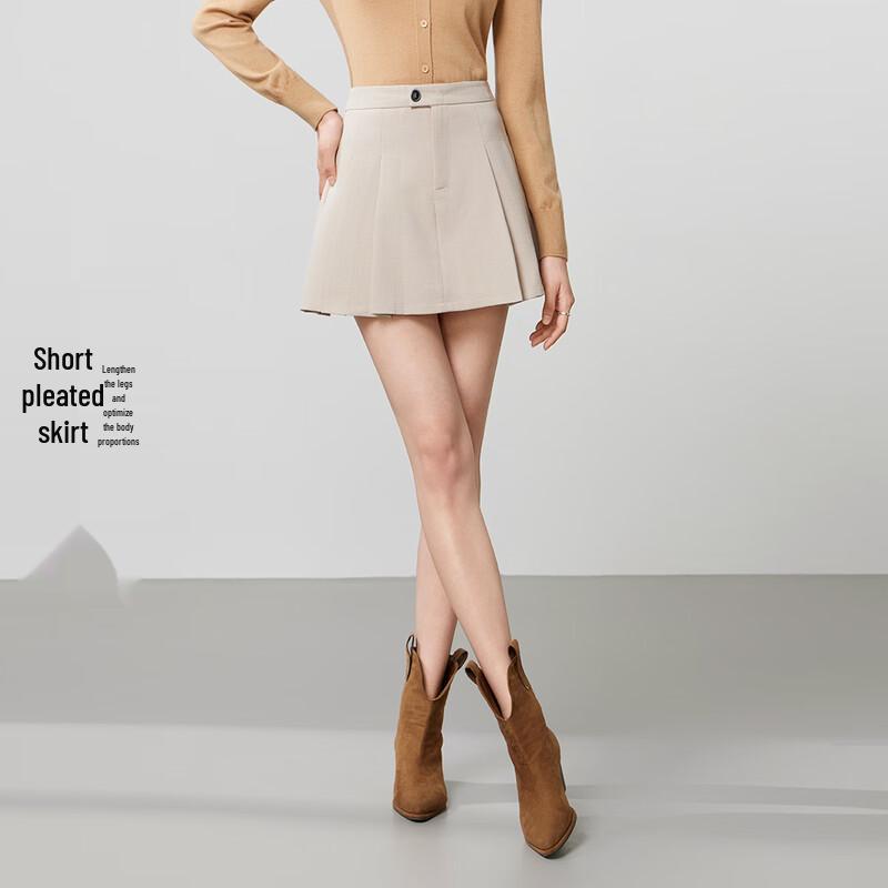 FivePlus Women s High-Waist Pleated Short Skirt M