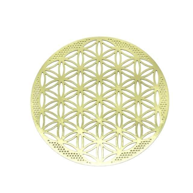 Awaumi ERGON Flower of Life Gold Energy Card, Sacred Geometry Healing Talisman Amulet for Meditation and Spiritual Protection