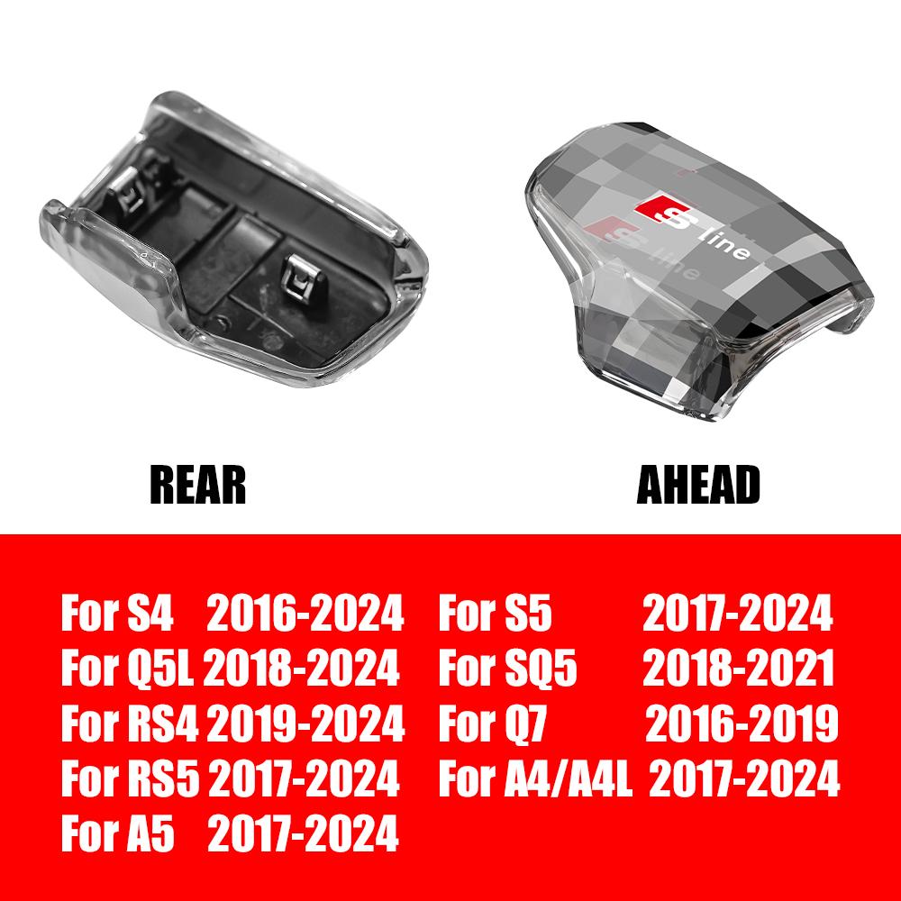 2026 Hot For Audi S4 S5 Q5L SQ5 Q7 RS4 RS5 A4/A4L A5 Q8 S8 RS7 Car Gear Head Shift Knob Handle Cover Trim ABS Crystal Style Accessories