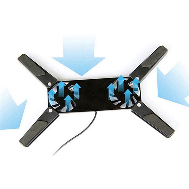 Laptop Desk Support Dual Cooling Fan Notebook Computer Stand Usb Rack Holder