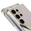 Electroplate Leather Galaxy S25 Ultra Phone Case for Samsung Galaxy S25 Ultra  Plating Plastic Hard Shell Protective Back Cover