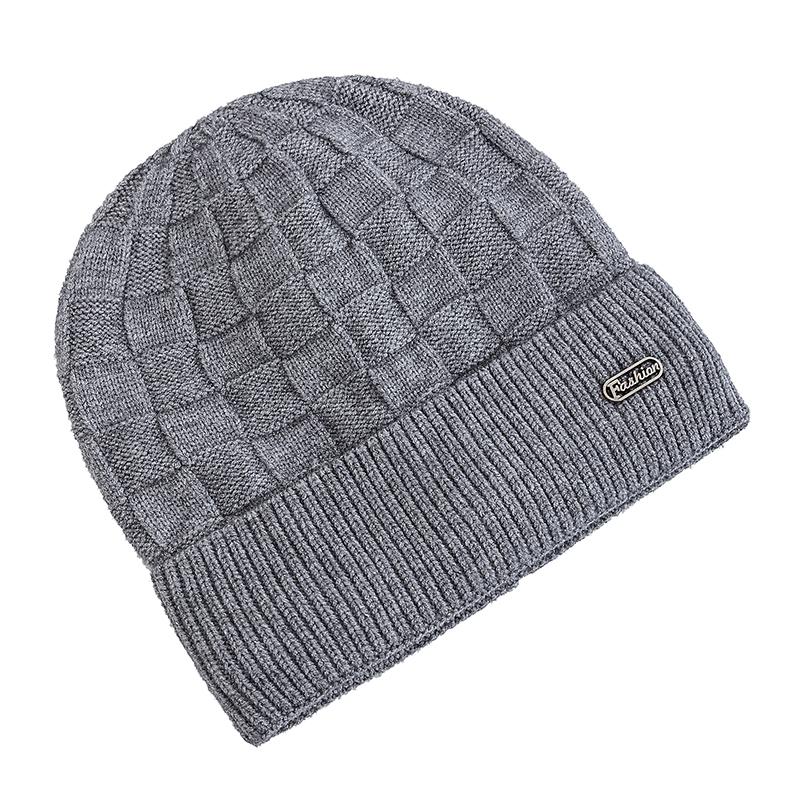 Nová unisex zimní čepice s plyšovou podšívkou z umělé kožešiny, teplá, malý čtvercový styl, měkká pletená čepice pro muže a ženy, zateplená, pletená čepice pro lyžování a sport