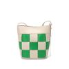 New Checkerboard Cowhide Versatile Bucket Bag Women's Large-capacity Niche Shoulder Messenger Bag