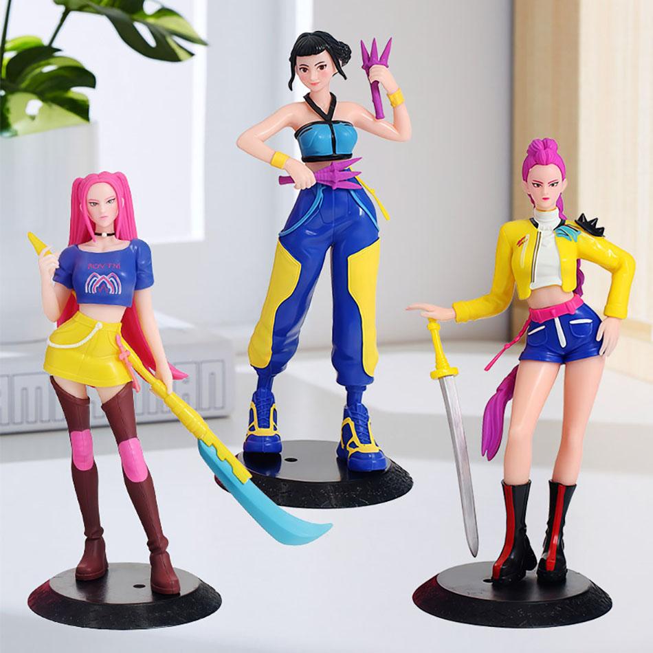 Kpop Demon Hunters Figure Anime Rumi Mira Zoi Character Decor Cartoon Anime Figure Model PVC Desk Ornaments Figurine Gift