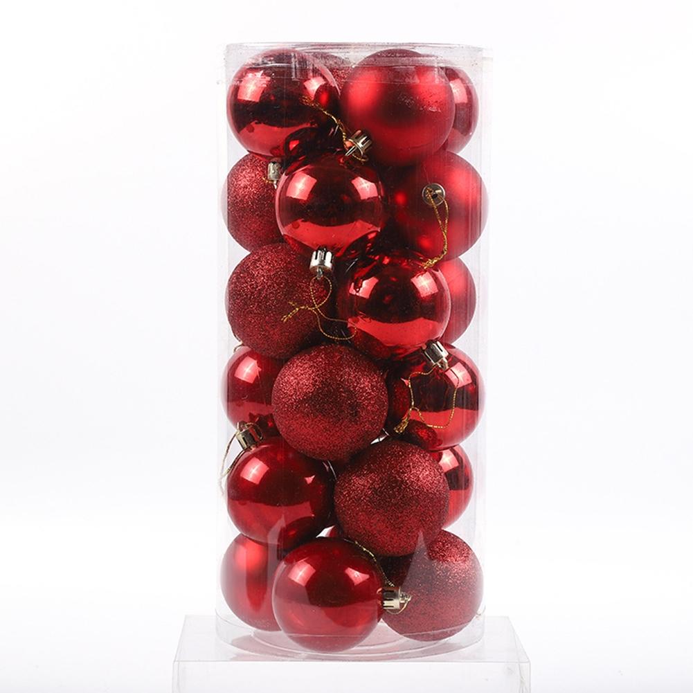 24 Pack Pink Christmas Ball Ornaments Tree Decorations for Party and Wedding