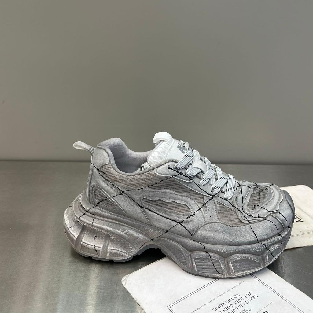 Adidași retro cu platformă, lustruiți, graffiti, pantofi de tată, pantofi noi casual tip muffin pentru femei, adidași versatili din plasă