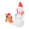 3.6ft Inflatable Snowman with Bite Dog White LED Lights Garden Yard Decorations IP44 Water Resistant