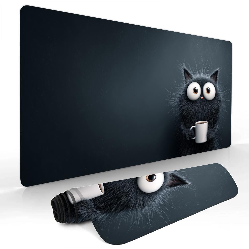 Interesting black cat Mouse Pad Large Computer Office Game Table Mats Rubber Antislip XXL mouse mat HDP Long Desk Pads