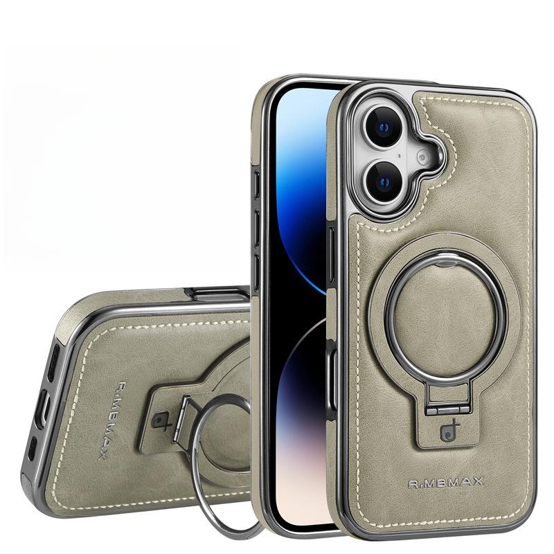 Suitable for IPhone16 Phone Case Stand, Magnetic Attraction, Full Cover of Apple 12promax, 15 Anti-drop, 13/14 Leather Case