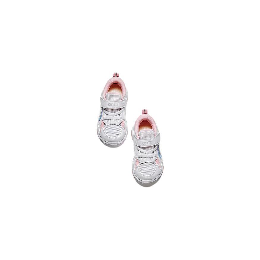 Anta Kids Butterfly Wing Comfortable Anti-Kick Wear-Resistant Low-Top Walking Shoes Baby shoes White Pink 322330003-1