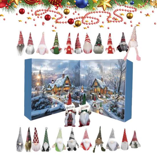 Gnome Advent Calendar 2025 24 Day Christmas Countdown Calendar with 24 Pcs Mini Gnomes Ornaments Collectible Dwarfs Figures for Holiday Home Decor