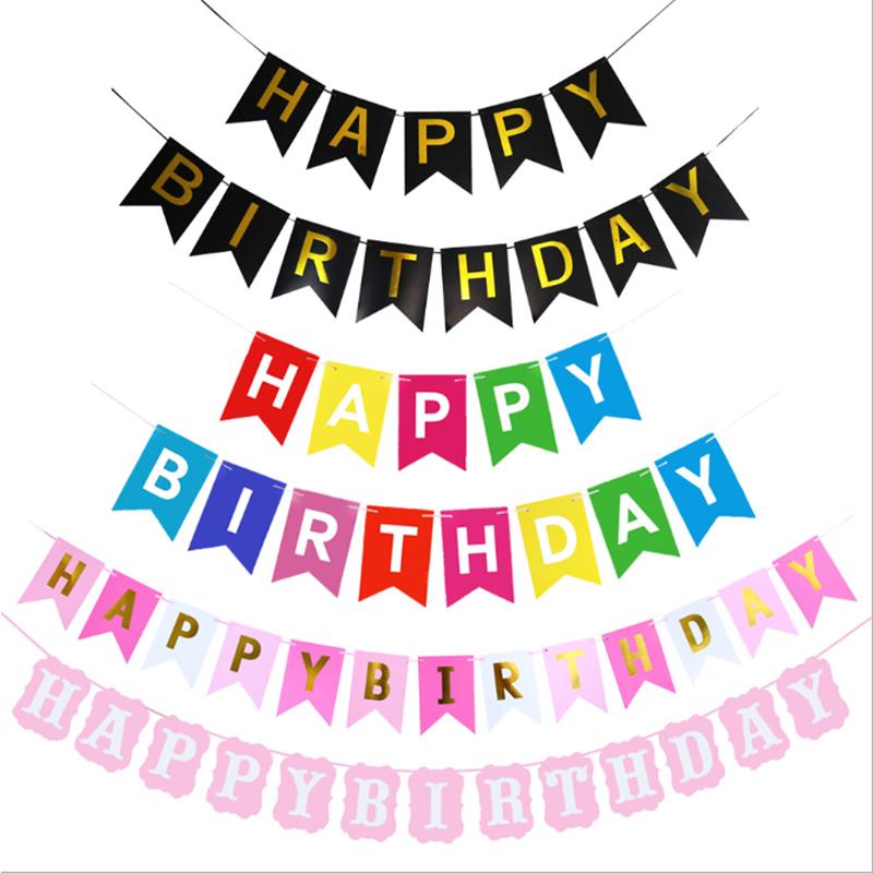 

Баннер «С днем рождения» для вечеринки по случаю рождения ребенка, украшения для вечеринки в честь дня рождения, фотобудка, гирлянда, флаги, украшения для дня рождения