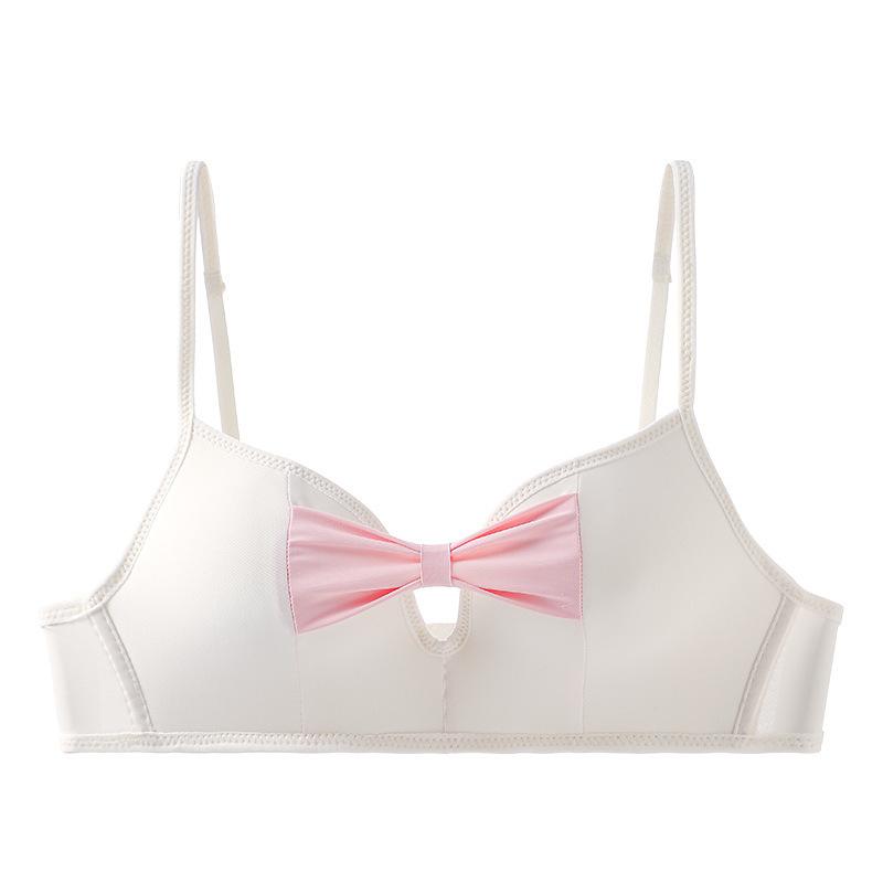 

[Butterfly Flower] Summer underwear simple anti-sagging small breasts gather underwear adjustment sexy bra 32/70ab through cup белый