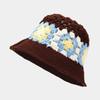 Korean Retro Stripe Handmade Crochet Bucket Hats Autumn and Winter Y2k  Fisherman's Cap Women Tassel Colored Wool Hats