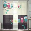 Cartoon Animals Cute Owl Curtain Window Tulle For Living Room Bedroom The Kitchen Window Treatment Decorations Curtains