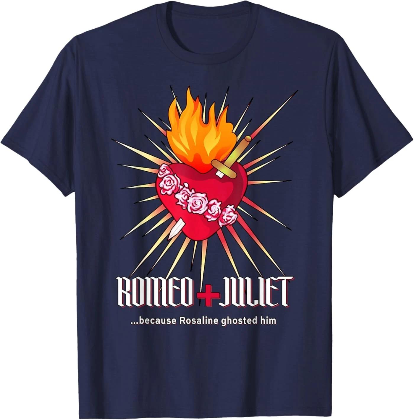 Romeo and Juliet Sacred Heart, Ghosted by Rosaline Funny T-Shirt S