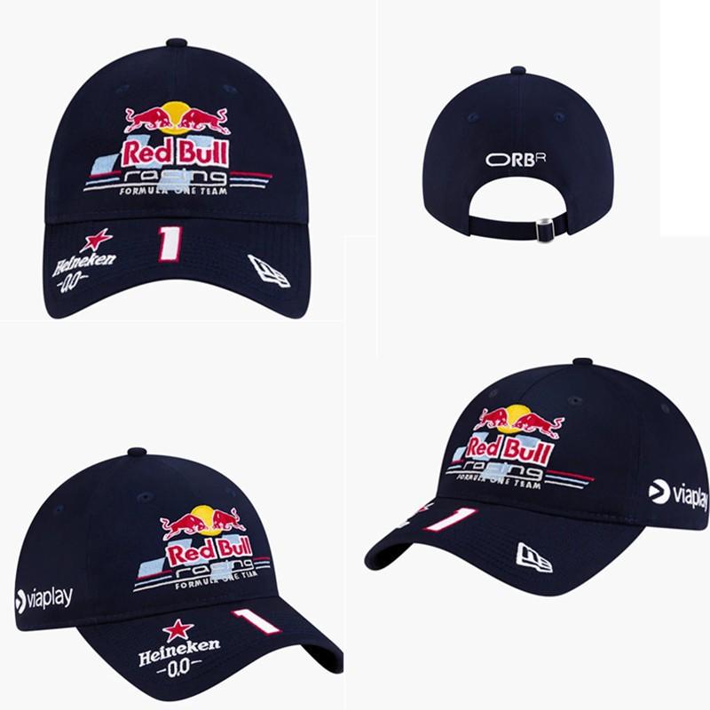 Boné da Equipe Red Bull Racing Verstappen Perez Mesmo Estilo Mistura de Algodão e Linho Chapéu de Basebol Masculino Feminino Todas as Estações Chapéu de Moda