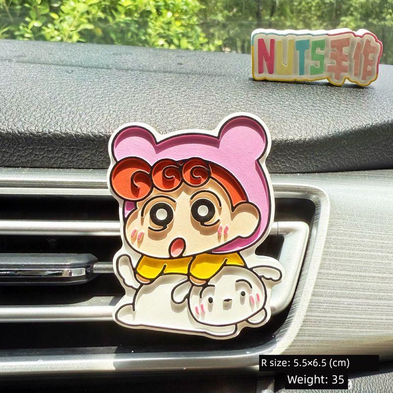 Crayon Shin-Chan Car Air Vent Diffuser Stone Aromatherapy Essential Oil Cute Handmade New Car Birthday Gift for Best Friend