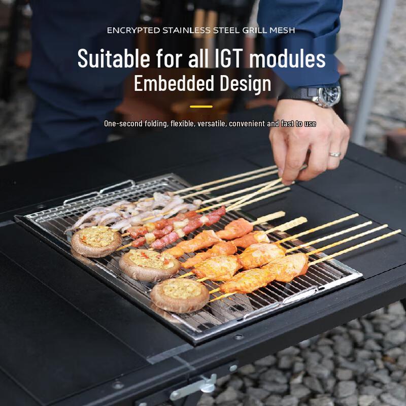 Minnai Outdoor Foldable Stainless Steel Charcoal BBQ Grill