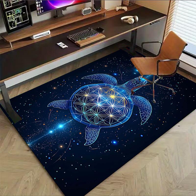 1PC Turtle, Flower_of_Life Extra Large Non Slip Floor carpet, Office, family, Studio   Large Area Rug Indoor Rugs, Bold Statement Piece