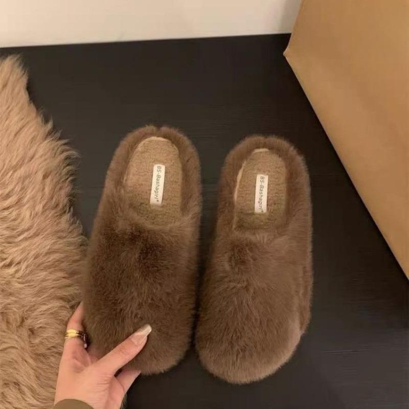 High-top Women's Shoes, New Style, Padded Head Cover, Half Flip-flop, Cotton Shoes