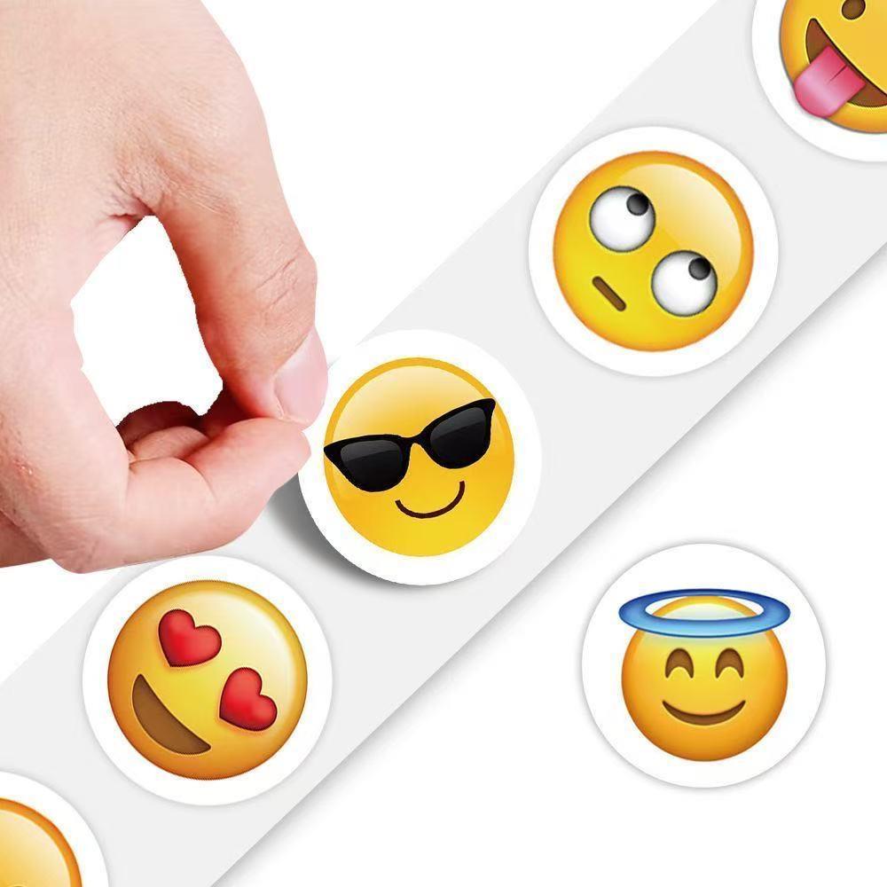 Милые Желтые Эмодзи Наклейки для Дневников и Студенческих Украшений 2cm Width