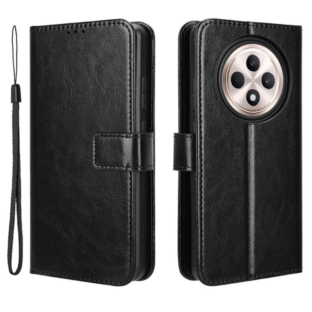 Flip Case for Oppo Reno 12FS / 12F, Crazy Horse Wallet, Black