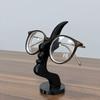 Elegante Porta-Óculos de Perfil - Design Minimalista Preto, Solução de Armazenamento Artística Segura para Mesa ou Mesinha de Cabeceira, Ideal para Feriados