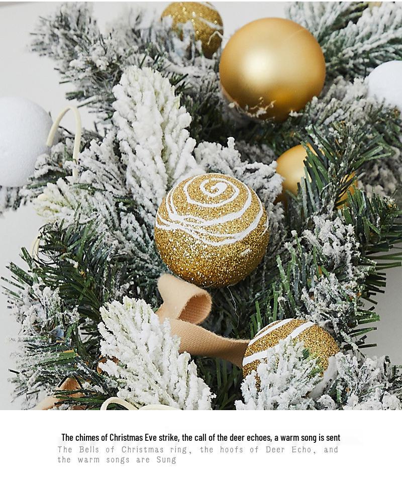 Enchanted Snowy Christmas Rattan Wreath for Window and Mall Displays