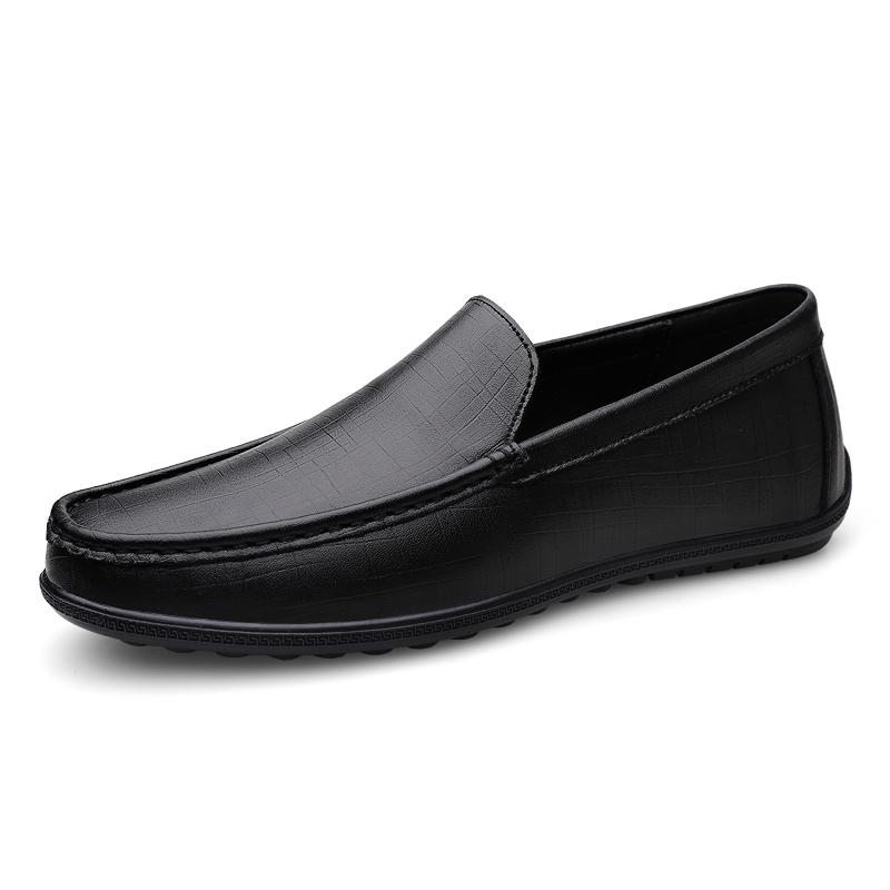Fashion Comfortable Genuine Leather Mens Loafers Soft-Soled Slip-On Flats Versatile Casual Shoes Business Formal Leather Shoes Moccasins
