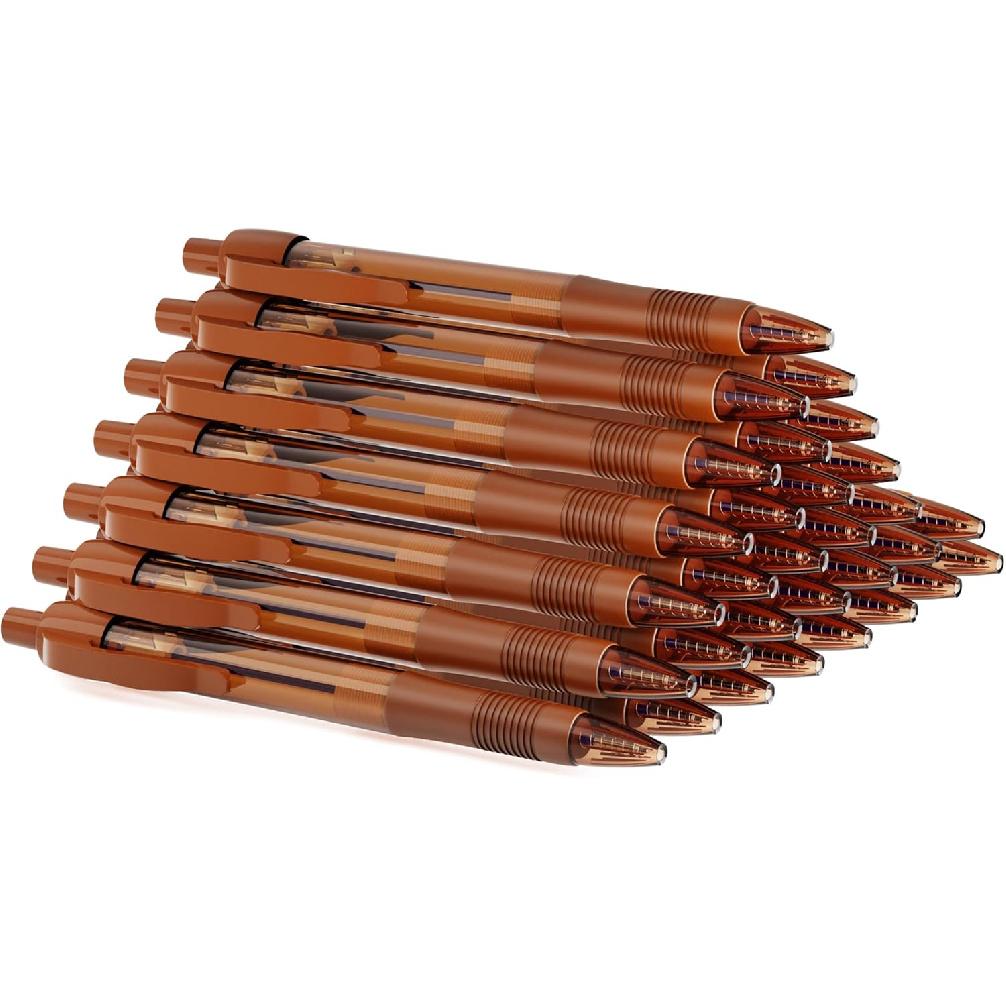 Deegtran Pens Bulk, 30 Pack No Bleed Black Ink Click Pens with Soft Grip, Wholesale Retractable Ballpoint Pens for Office School, Medium Point Smooth