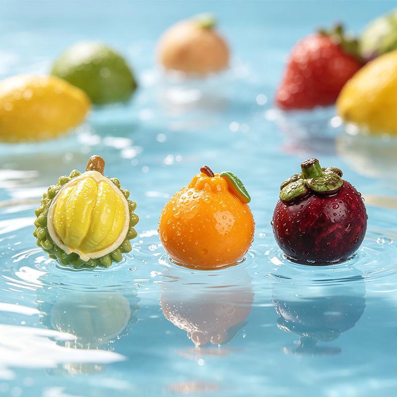 Resin Mini Fake Fruit Pendants 5Pcs Realistic Simulation Ornaments for DIY Greeting Card Decor Craft Making Supplies