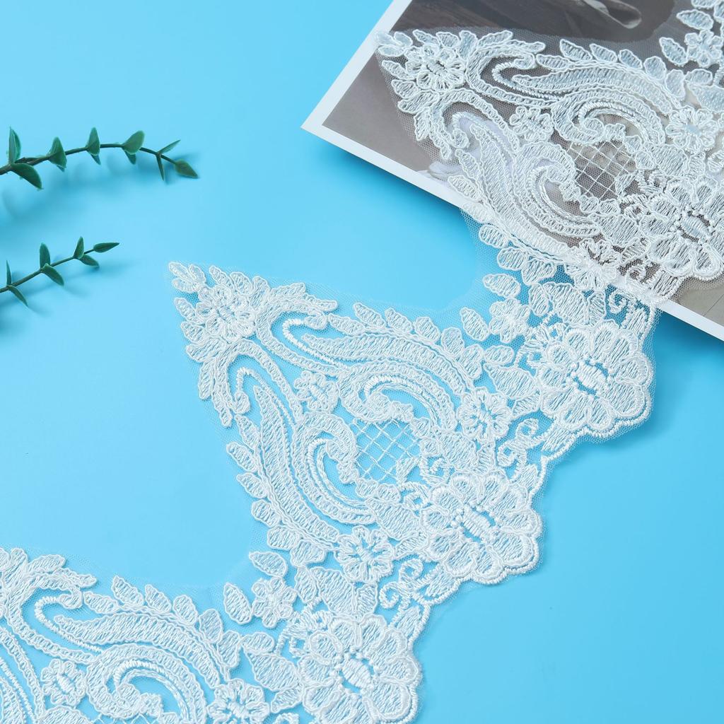 Car Bone Children'S Skirt Performance Clothes Embroidery Beige Wedding Lace, Veil Accessories Lace 18Cm