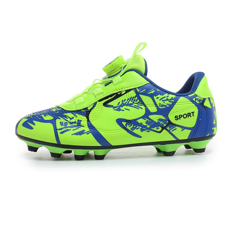 Kids' Boys TF Soccer Cleats - Wear-Resistant, Studded, Rotating Buckle for Outdoor Training