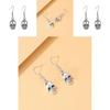 Vintage Silver Skull Earrings Stylish Alloy Simple Geometric Design For Women