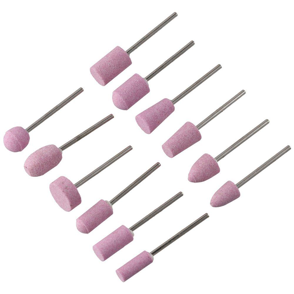 12 Pcs Abrasive Mounted Stone Grinding Wheel Head Quartz Nail Polishing Head Nail Polishing Machine Electric Polishing Head Set