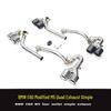 BMW 5 Series E60 520/523 M5 Quad Exhaust, Direct-Fit Stainless Steel & Carbon Fiber Muffler
