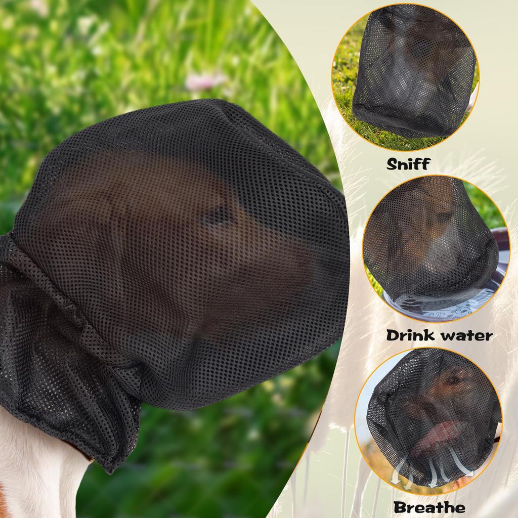Soft Breathable Mesh Dog Face Cover Face Mask Coverage Prevents Irritation During Hiking Camping With Adjustable Design