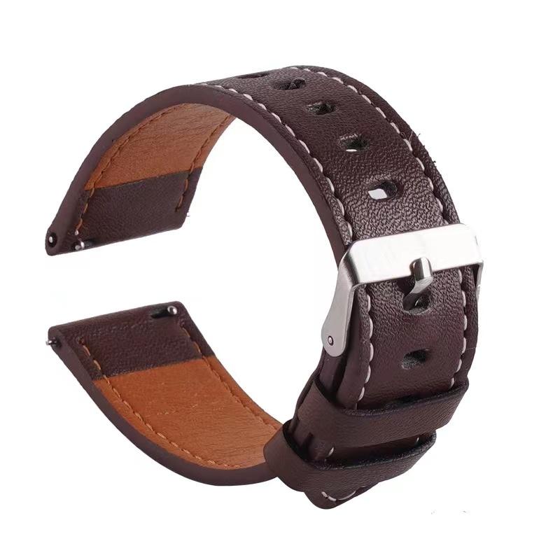 22mm Leather Strap For Samsung Galaxy Watch 46mm SM-R800 Watch 3 45mm SM-R840 Gear S3 SM-R760 SM-R770 Band Bracelet Watchband