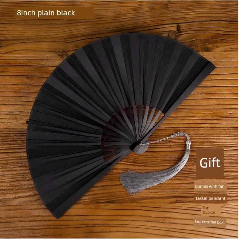 Legierter Faltfächer, Handwerksfächer, Hochwertiger Fächer im chinesischen Stil, Reiner Metallfächer, Geschenk für Freund, Version mit Geschenkbox