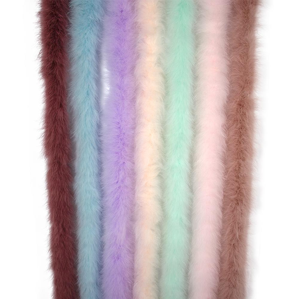 DIY 2Meters Colorful Fluffy Marabou Feather Boa Turkey Feathers for Wedding Party Dress Clothing Decoration Crafts Plumes Shawl 50G