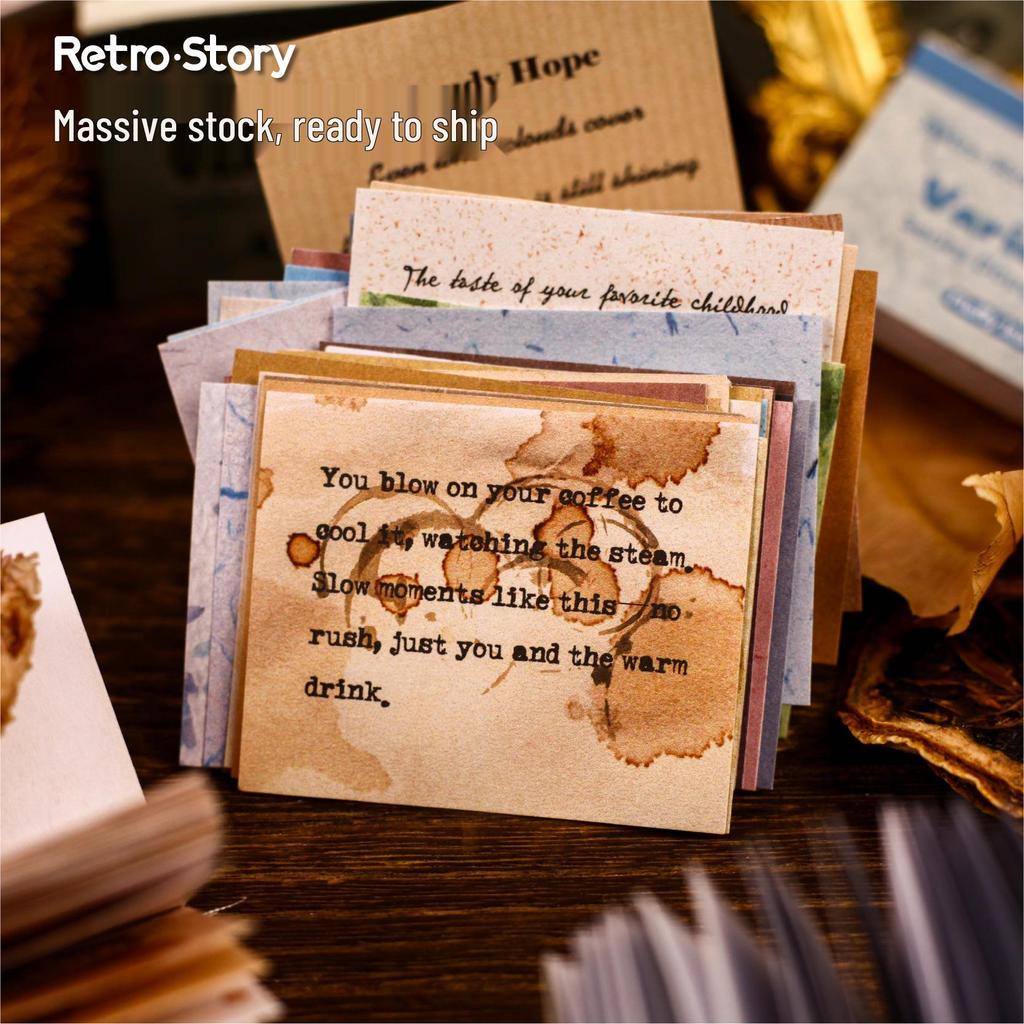 Retro Story Colorful Bean Notebook: 50-Sheet DIY Sticky Notes Paper Book